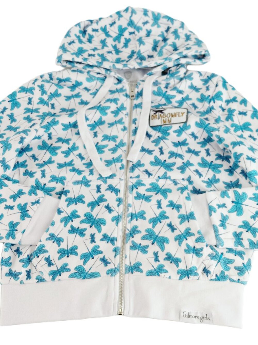 Gilmore Girls Dragonfly Inn Full Zip Hoodie Sweatshirt Women's Size Small White
